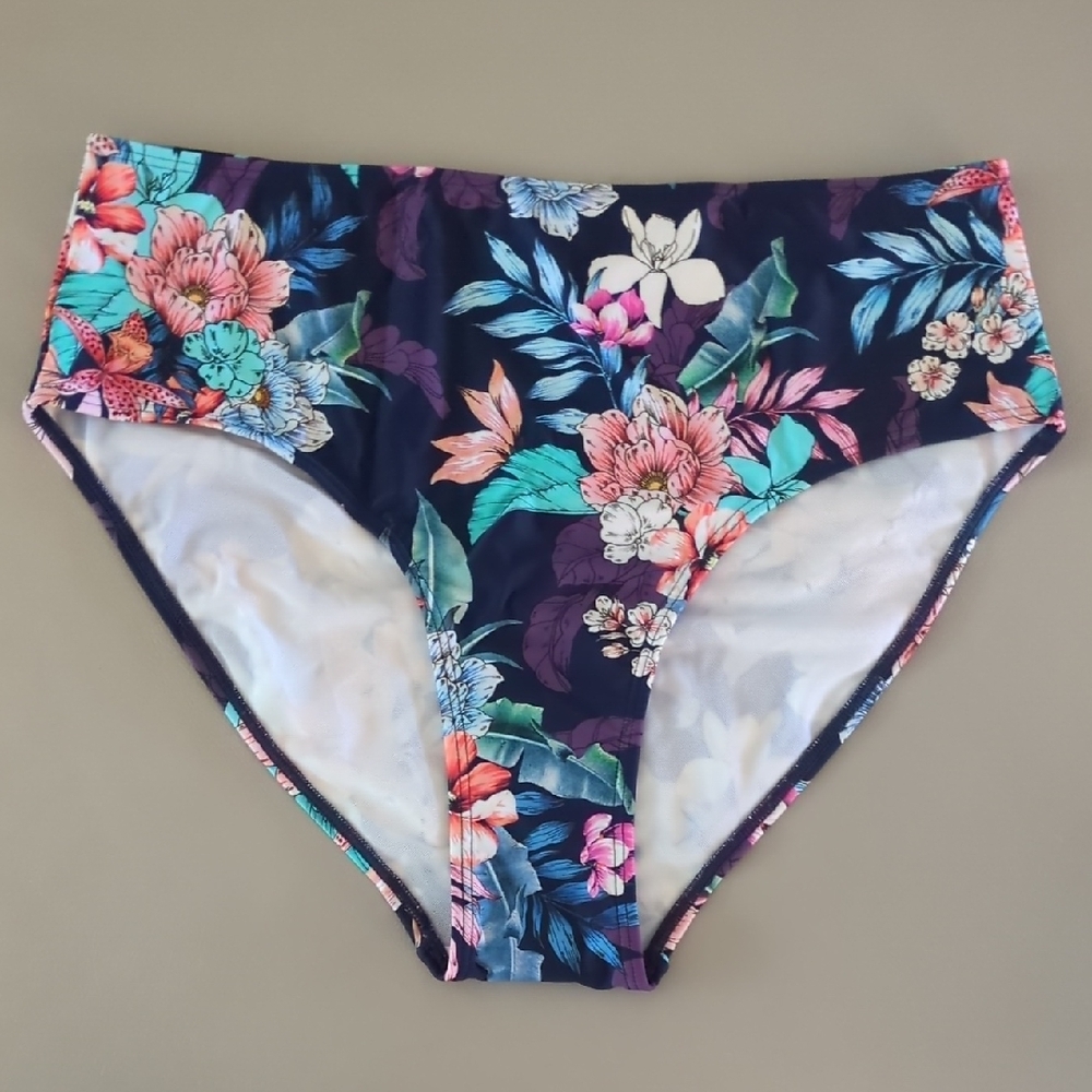 VENUS Navy Floral Bikini Bottom